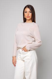 Pulover in dungi din 100% Lana, Off White Beige
