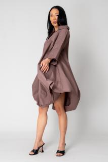 Rochie larga tip camasa Rose Dust