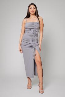 Rochie lunga cu bretele Grey