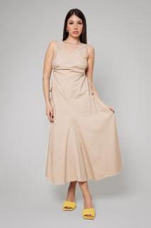 Rochie lunga cu decupaje laterale Light Brown