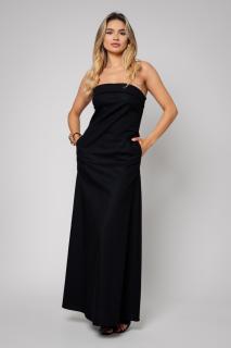 Rochie lunga fara bretele din in Black