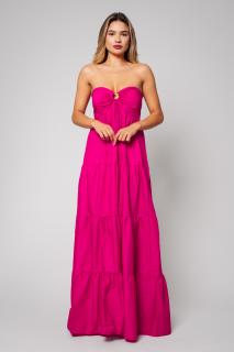 Rochie lunga fara bretele Fuchsia