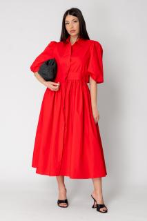 Rochie lunga tip camasa Red