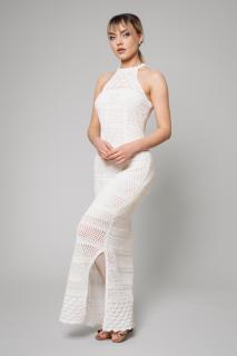 Rochie tricotata cu bretele Off White