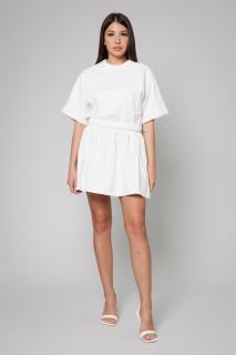 Set Amara Tricou Oversized si fusta scurta Off White