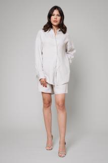 Set Amelie camasa oversized si pantalon scurt din In Light Grey