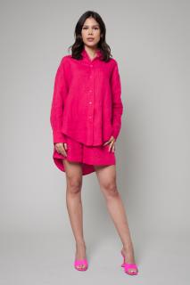 Set Amelie camasa oversized si pantalon scurt din In Magenta