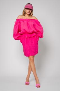 Set Bluza si Fusta scurta din 100% In Fucshia