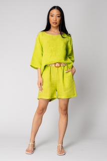 Set bluza si pantalon scurt din 100% IN Lime Green