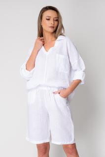Set bluza si pantalon scurt din 100% IN White