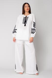 Set Bluza tip ie si Pantalon lung Off White Black