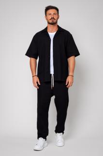 Set Camasa maneca scurta si pantalon lung Black