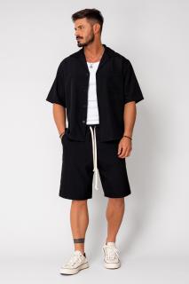 Set camasa maneca scurta si pantalon scurt Black II
