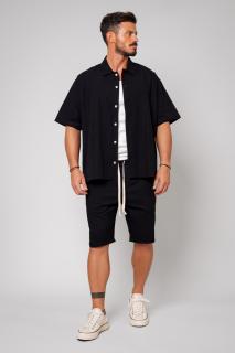 Set Camasa Oversized si Pantalon scurt Black