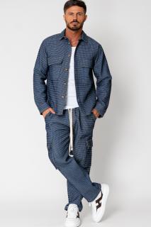 Set Camasa si Pantalon lung cargo Navy White