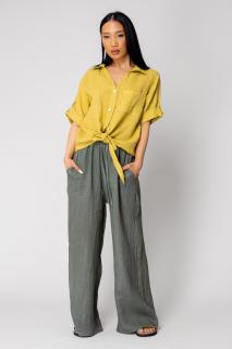 Set camasa si Pantalon lung din 100% in Lime Green Kaki