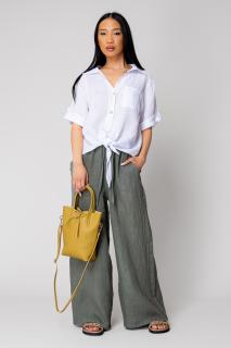 Set camasa si Pantalon lung din 100% in White Kaki