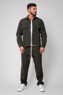 Set Camasa si Pantalon Lung din reiat Kaki