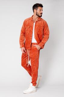 Set Camasa si Pantalon Lung din reiat Orange