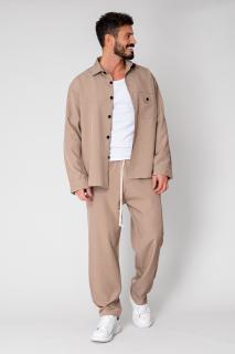 Set camasa si pantalon lung Taupe