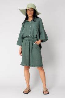 Set Camasa si pantalon scurt 3 4 din 100% Dark Olive