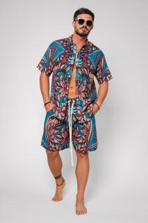 Set Camasa si pantalon scurt din IN Green Brown