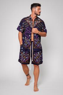 Set Camasa si pantalon scurt din IN Navy Mauve