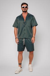 Set Camasa si pantalon scurt Oversized Blue Brown