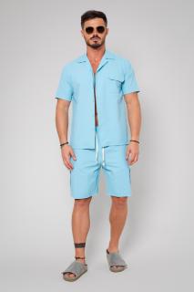 Set Camasa si pantalon scurt Sky Blue