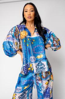 Set Capri bluza si pantalon lung print lamai