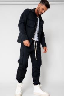 Set Cargo Camasa cu buzunare si Pantalon lung Black