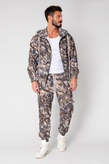Set Cargo Camouflage Hanorac cu fermoar si pantalon lung