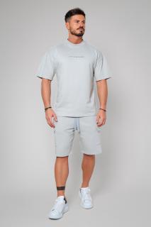 Set Cargo tricou oversized si pantalon scurt Grey