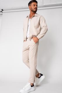 Set Caruso Jacheta cu fermoar si pantalon lung Beige