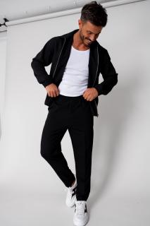 Set Caruso Jacheta fermoar cu buzunar si pantalon lung Black