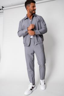 Set Caruso Jacheta fermoar cu buzunar si pantalon lung Grey