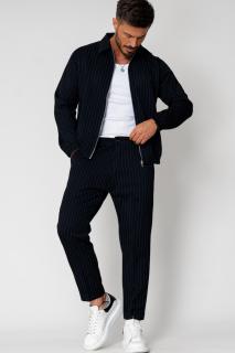 Set Caruso Stripes Jacheta cu fermoar si pantalon lung Black