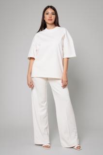 Set Cataleea tricou si pantalon lung Off White