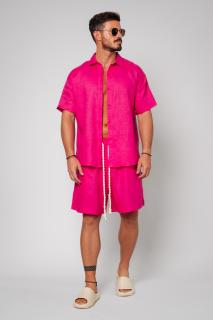 Set din In Camasa maneca scurta si pantalon scurt Fuchsia