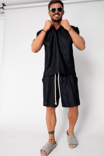 Set din In camasa si pantalon scurt Black