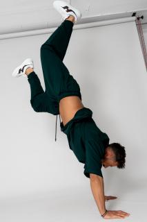 Set Flex Tricou Oversized si pantalon Baggy Bottle Green