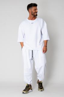 Set Flex Tricou Oversized si pantalon Baggy White