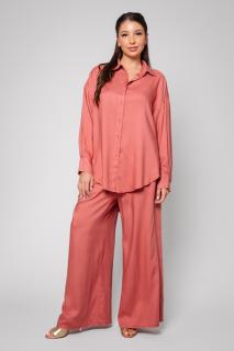 Set Gabrielle Camasa si Pantalon lung Powder Coral