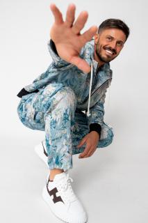Set Hanorac si Pantalon lung cargo Blue Flower