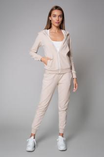 Set HyperA hanorac cu fermoar si pantalon Light Beige II