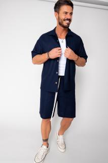 Set Island Mood camasa si pantalon scurt Navy