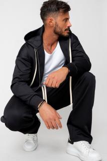 Set Jacheta cu fermoar si Pantalon lung Black