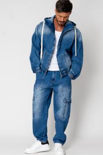 Set Jacheta si Pantalon lung din denim Blue
