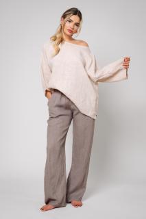 Set Kalie Bluza si Pantalon lung din 100% in Beige Taupe