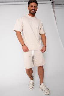 Set Kobe II tricou si pantalon scurt Oversized Light Beige
